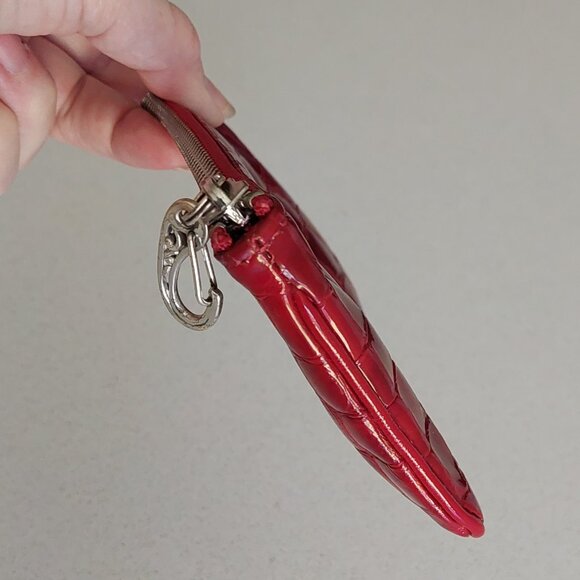 Brighton Red Patent Leather Small Zip Coin Purse - Picture 12 of 16